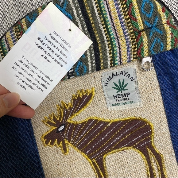 Himalayan Nepalese Hemp embroidered backpack laptop bag festival chic - Picture 2 of 4